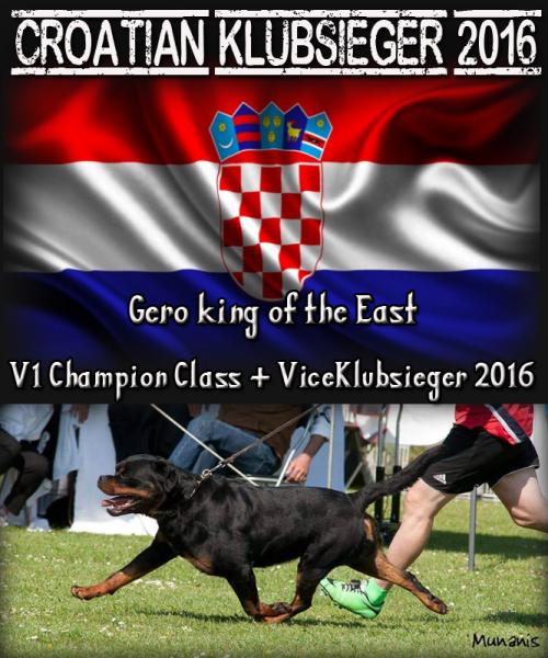 V1 Champion Class + ViceKlubsieger 2016. GERO KING OF THE EAST - .