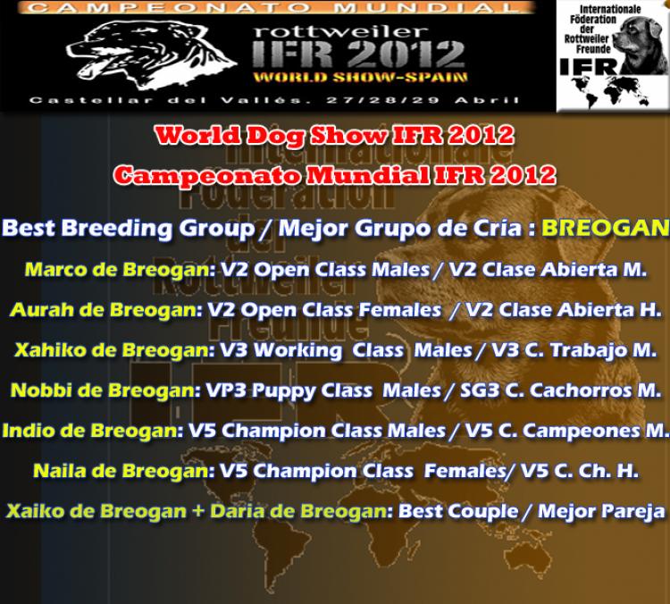 World Dog Show IFR 2012. Rottweiler.