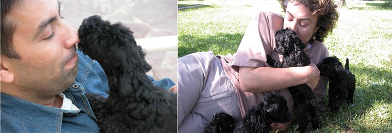 Miguel y yo con cachorros