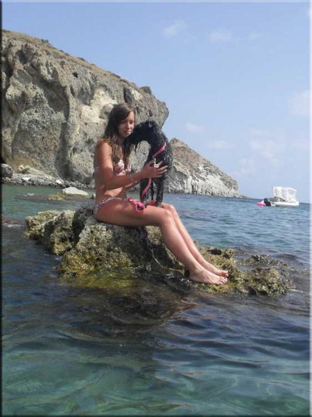Kerry Blue Terrier. Marta con Trufa.