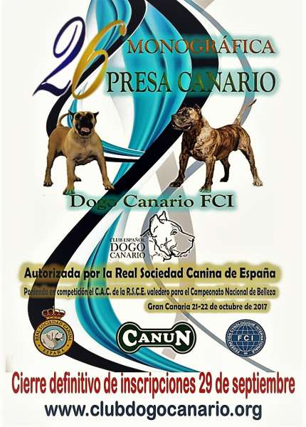 CLUB ESPAÑOL DEL DOGO CANARIO - Dogo Canario. Belleza. 26 MONOGRÁFICA DEL PRESA CANARIO (Las Palmas   España)