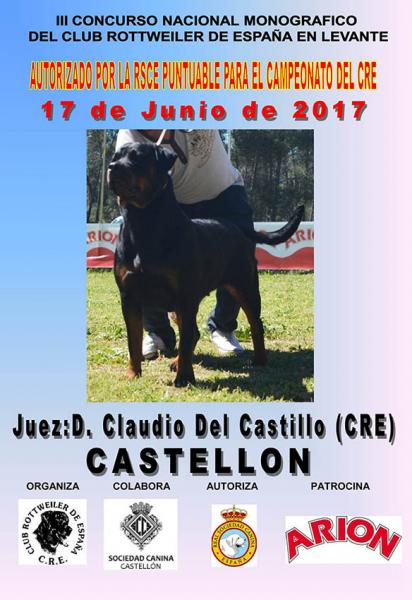 Belleza. III Concurso Nacional Monográfico del Rottweiler en Levante (Castellón   España)