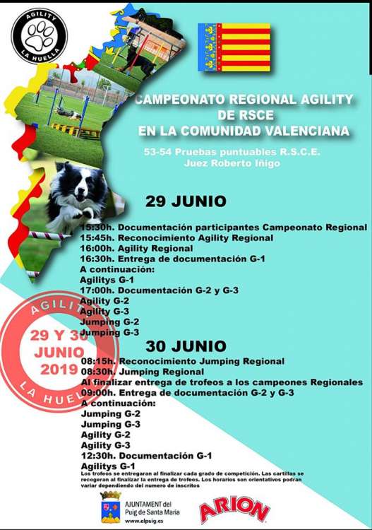 CLUB DE AGILITY LA HUELLA - Agility. Campeonato Regional de Agility de la Comunidad Valenciana (Valencia   España)