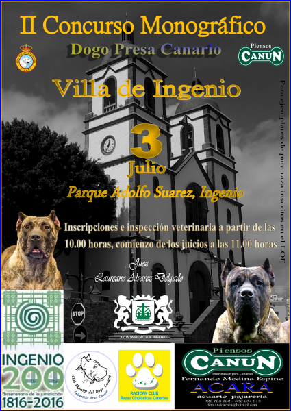 CLUB ESPAÑOL DEL DOGO CANARIO - Dogo Canario. Belleza. II CONCURSO MONOGRÁFICO DOGO PRESA CANARIO (Las Palmas   España)