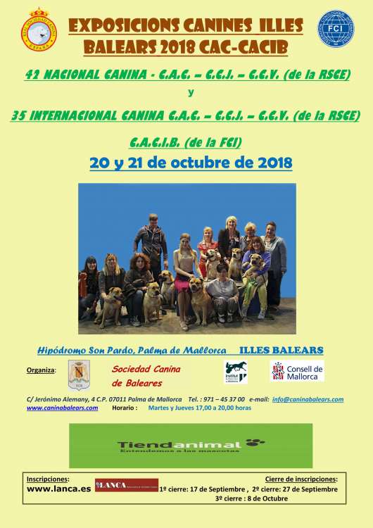 Sociedad Canina de Baleares - Belleza. 42 Exposición Nacional Canina Mallorca C.A.C (Illes Balears   España)