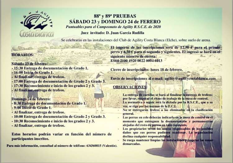 88ª y 89ª PRUEBAS DE AGILITY