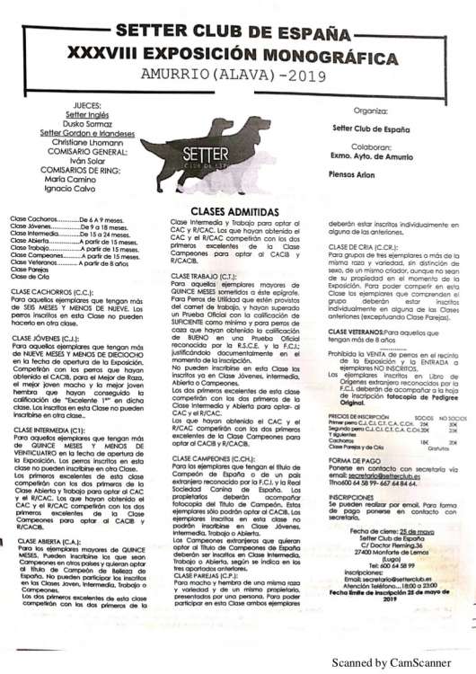 XXXVIII EXPOSICIÓN MONOGRÁFICA DEL SETTER