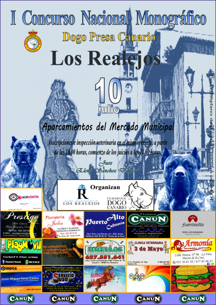 CLUB ESPAÑOL DEL DOGO CANARIO - Dogo Canario. Belleza. I CONCURSO NACIONAL MONOGRÁFICO DOGO PRESA CANARIO (Santa Cruz de Tenerife   España)