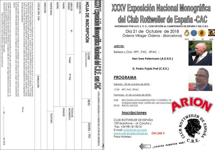 Belleza. XXXV EXPOSICIÓN NACIONAL DEL CLUB ROTTWEILER DE ESPAÑA (Barcelona   España)