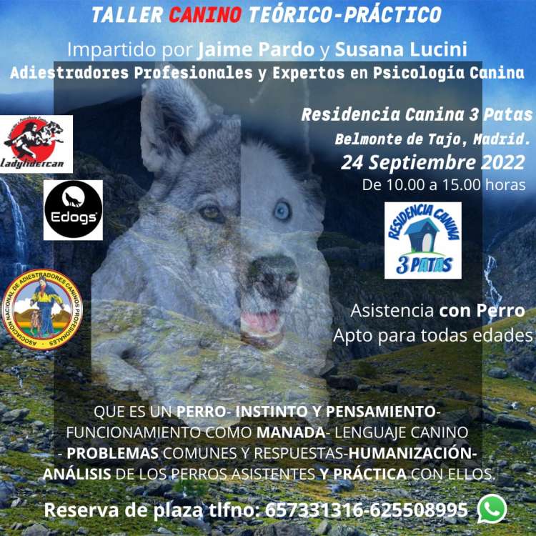 Taller canino Teórico Práctico 24 de Septiembre de 2022 Taller canino Teórico Práctico 24 de Septiembre de 2022